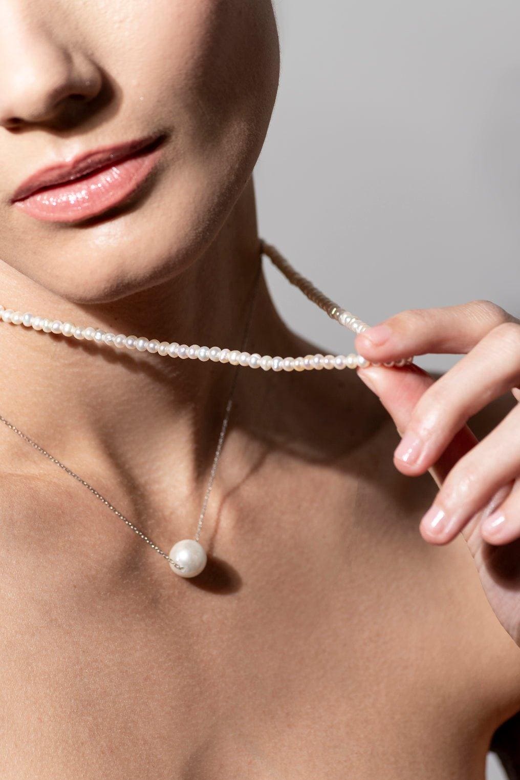 Pearl Necklace Beautiful Silver - Iane Jewelry