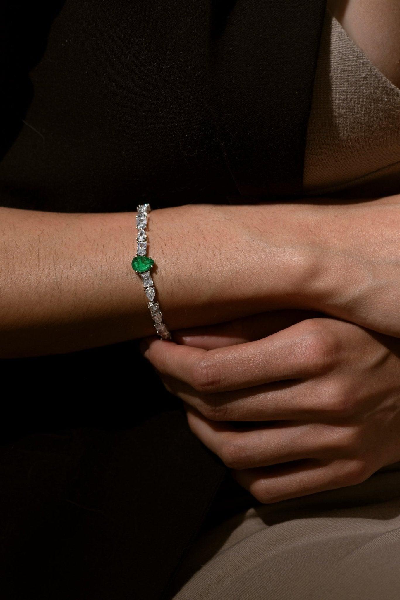 Emerald Earrings, Bracelet & Ring Set