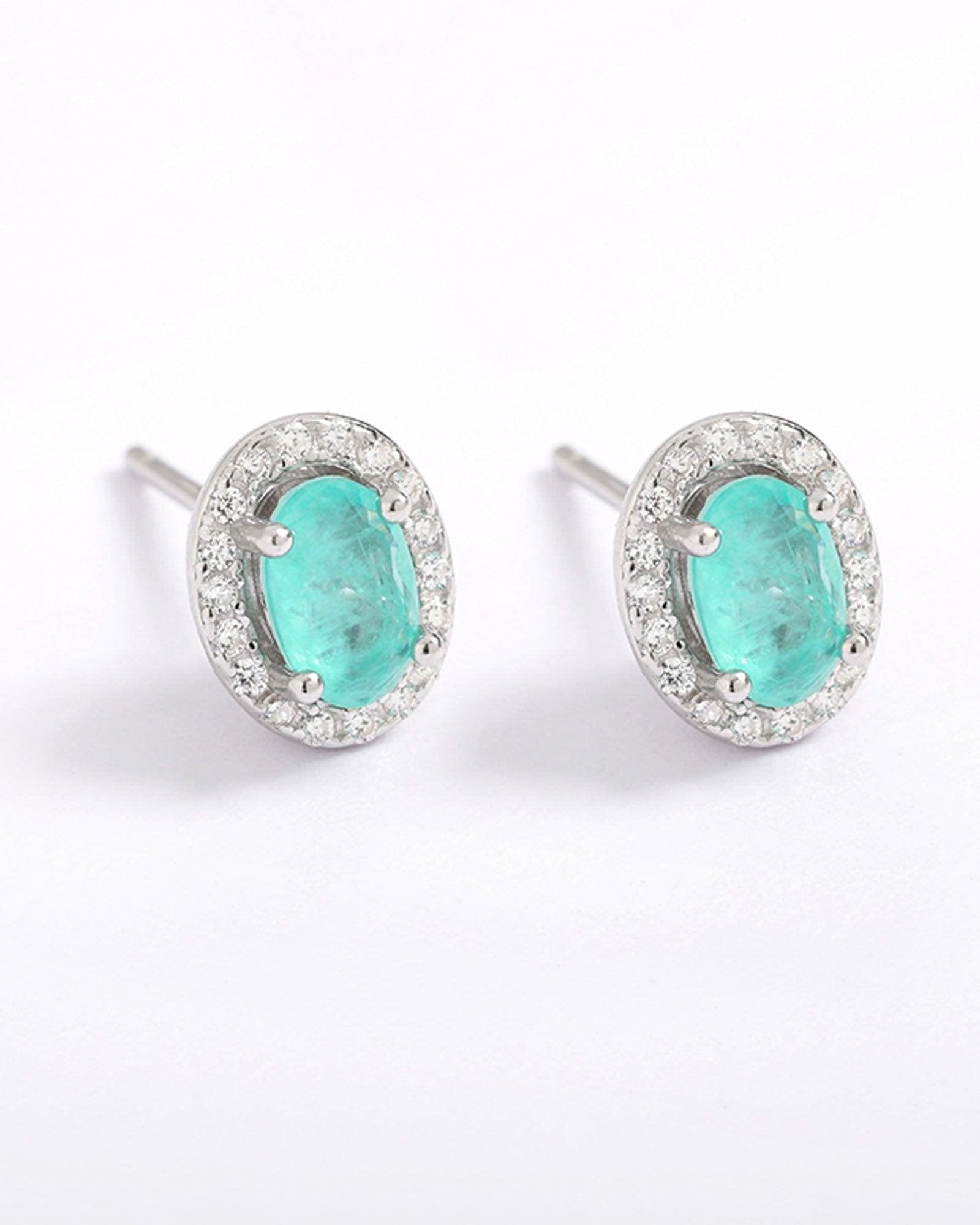 Small Turquoise Zirconia Earrings - Iane Jewelry