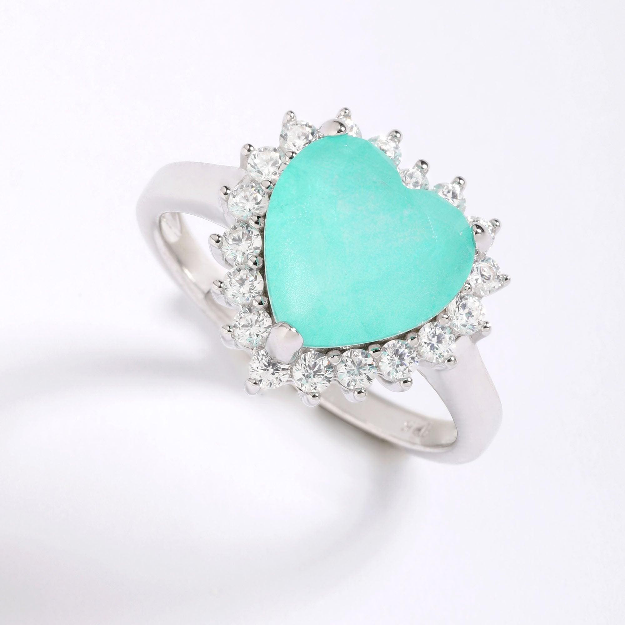 Heart Ring Zirconia Ocean- Iane Jewelry