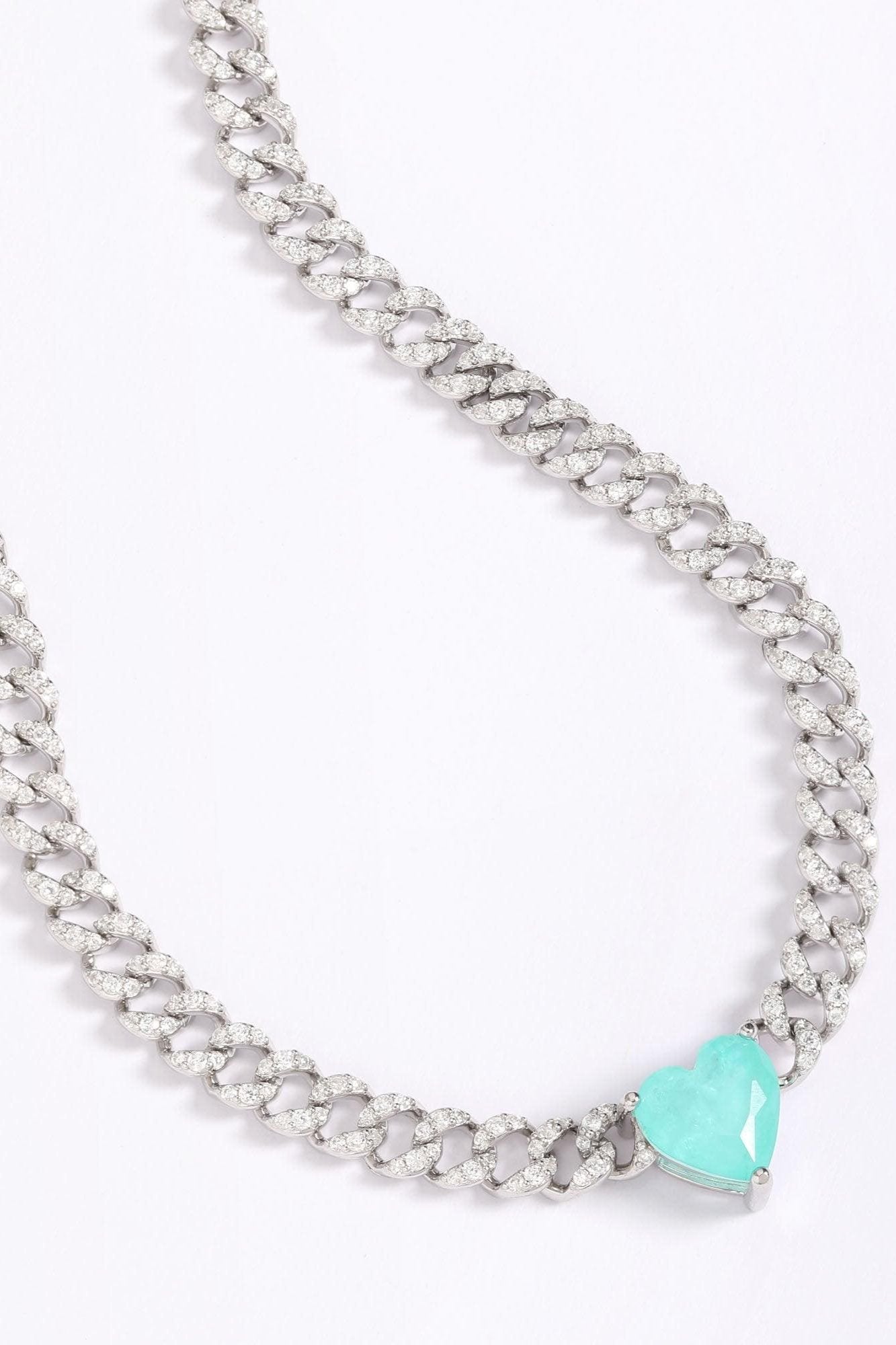 Heart Turquoise Zirconia Choker - Iane Jewelry