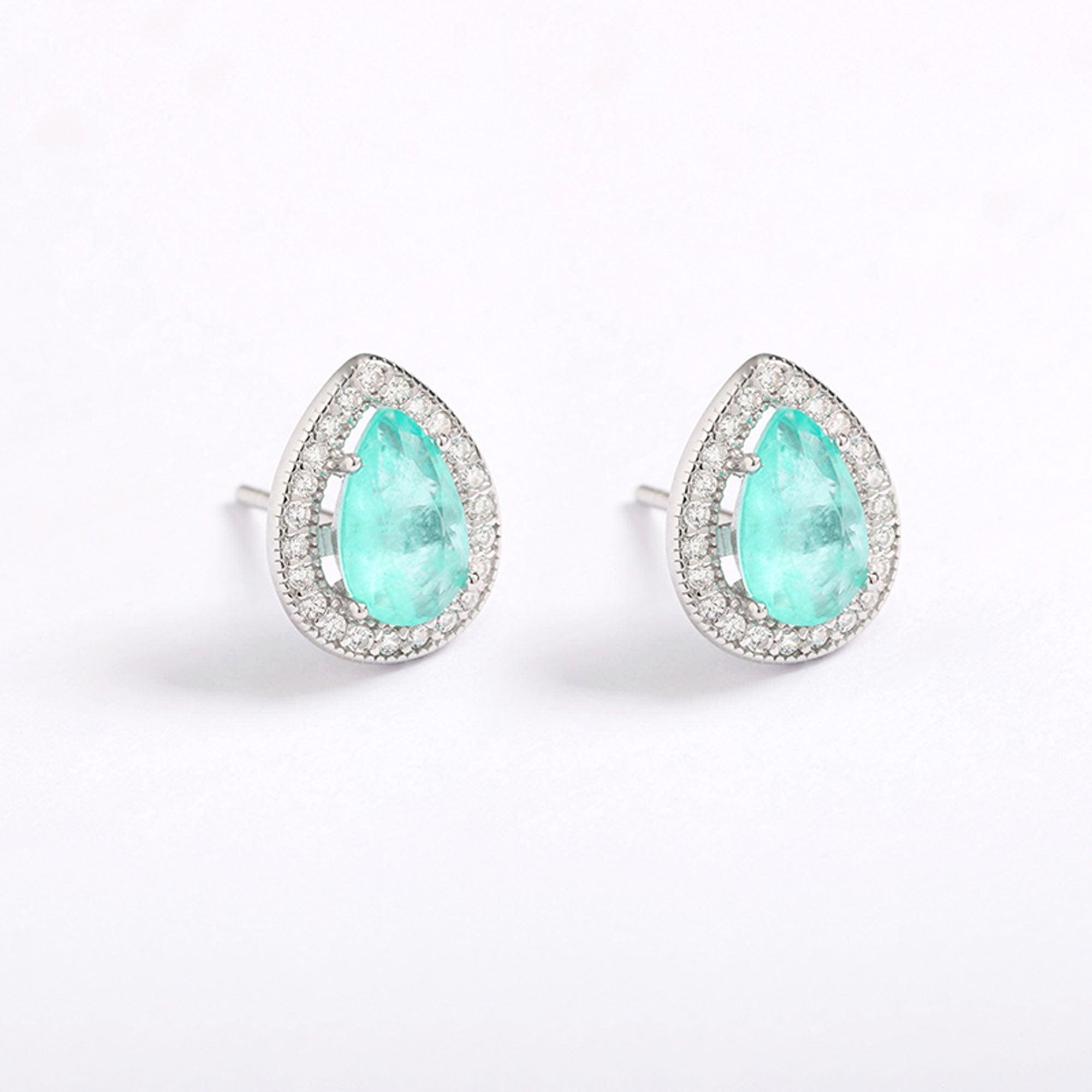 Turquoise Teardrop Stud Earrings - Iane Jewelry